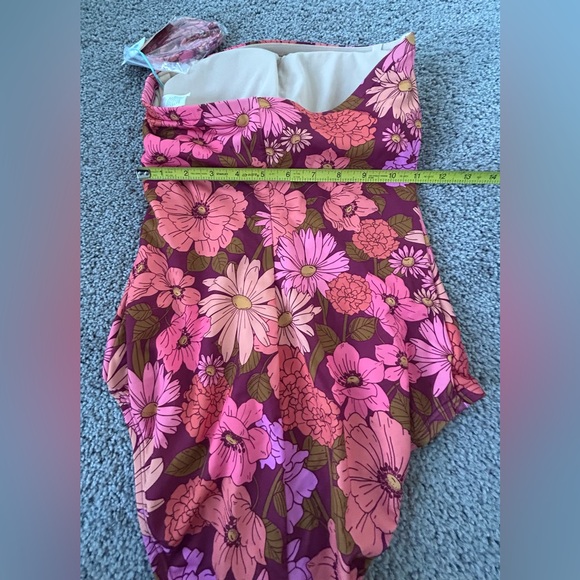 Kona Sol Pink and Purple Floral Women’s One Piece Bathing Suit, Swim, Size S - Picture 7 of 9